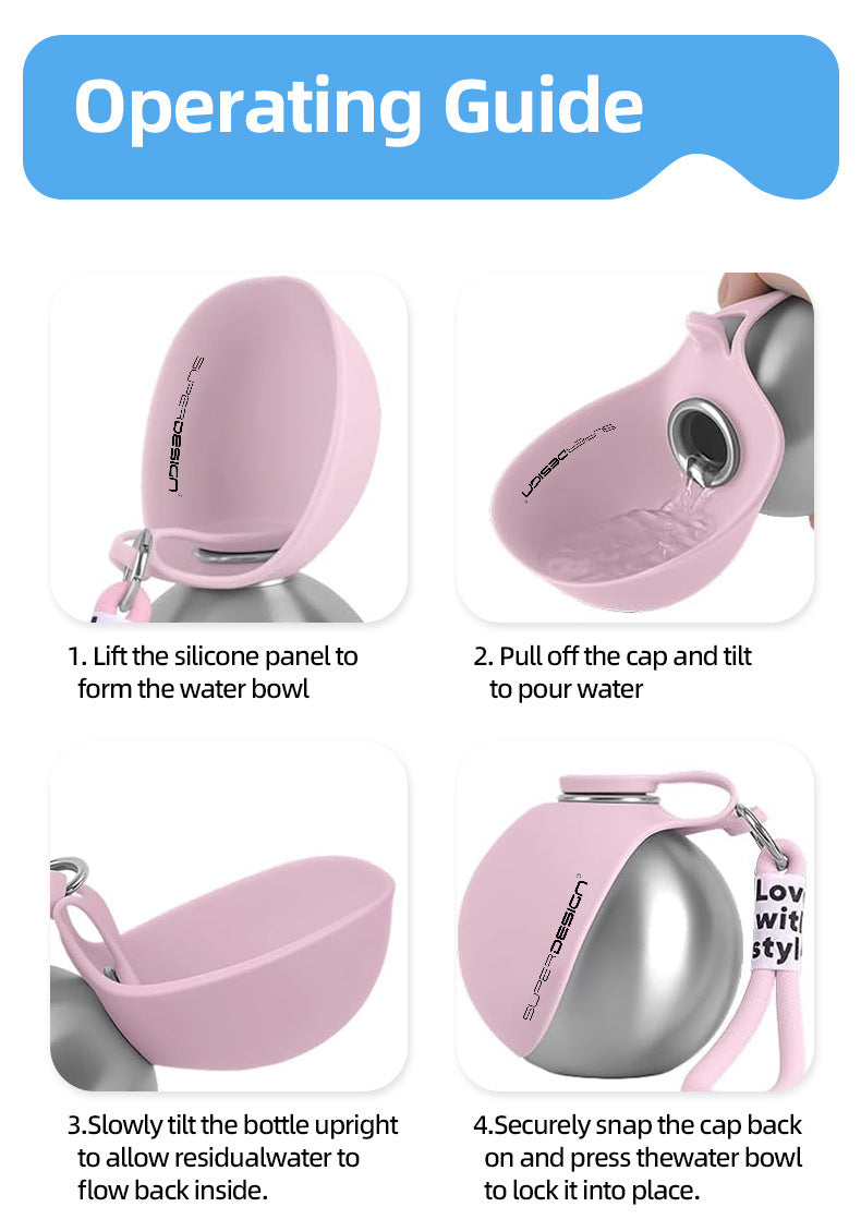 The AquaPup™ - 2-in-1 Foldable Pet Flask
